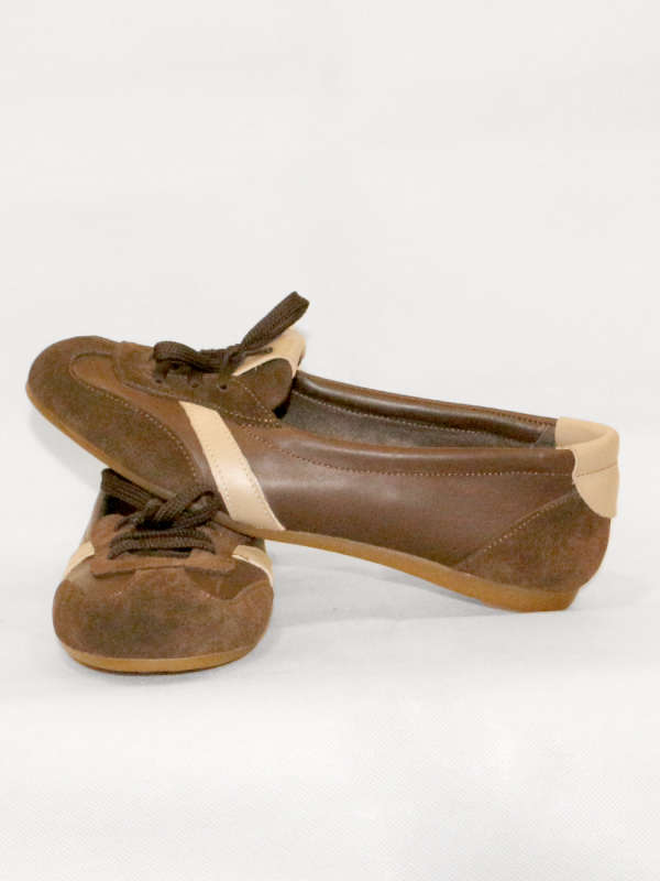 Ballerina in vitello testa di moro con lacci - Prodotto_11