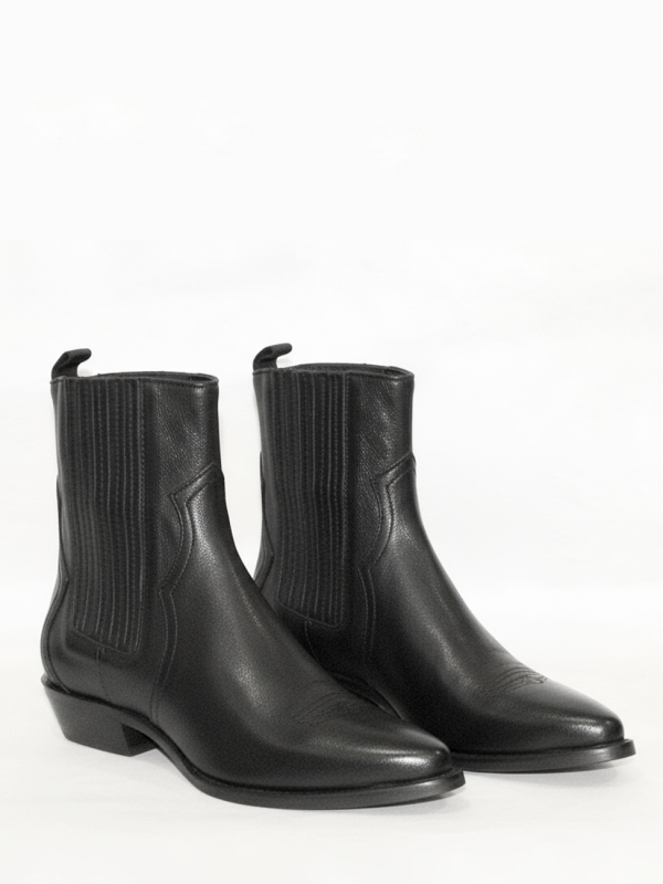 Tronchetto in vitello nero con elastico ricoperto - Prodotto_3