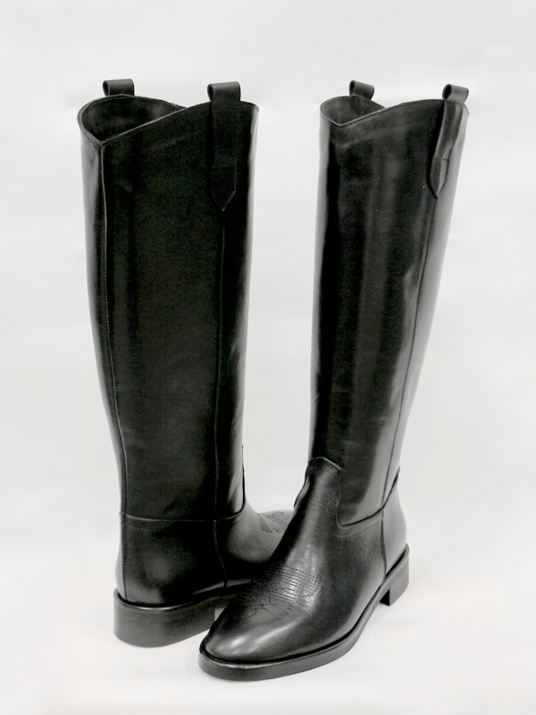 Stivale in Vitello Nero con Fodera in Licra - Prodotto_1