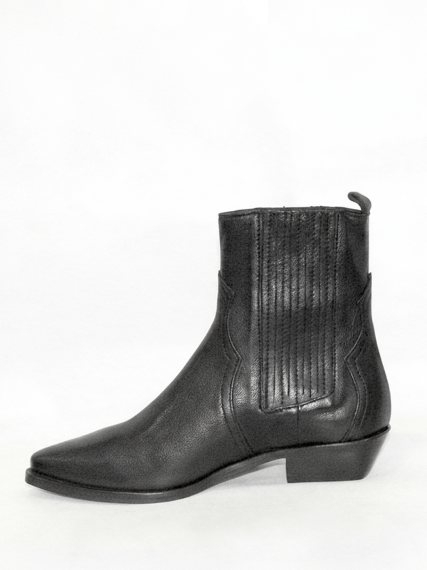 Tronchetto in vitello nero con elastico ricoperto - Prodotto_3