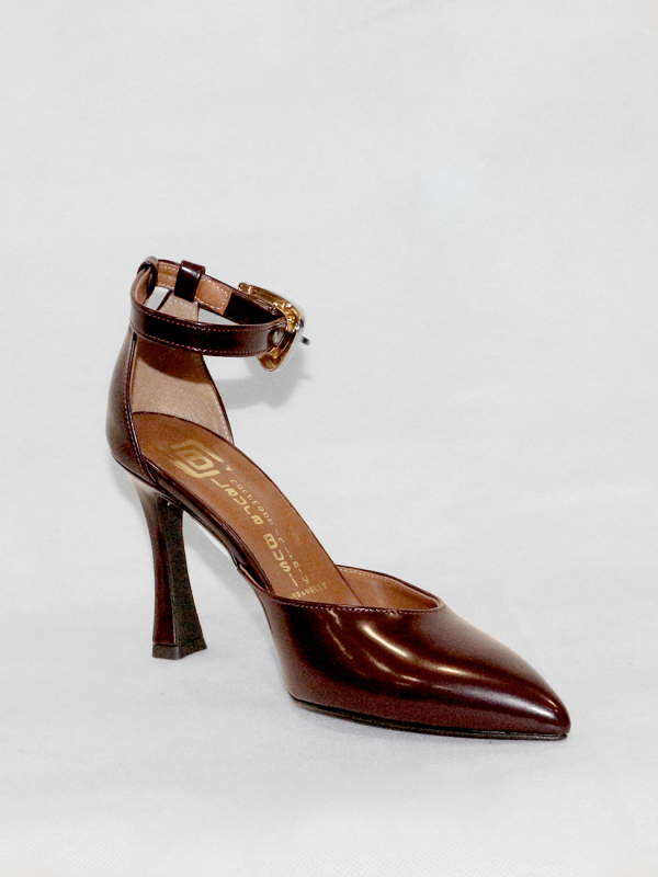 Decolleté in pelle abrasivata testa di moro