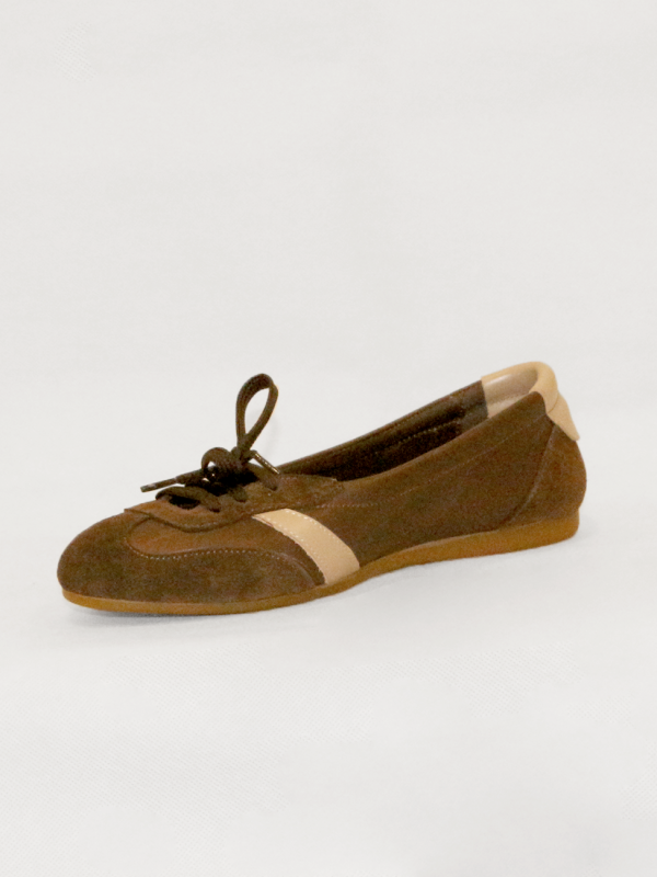 Ballerina in vitello testa di moro con lacci - Prodotto_11