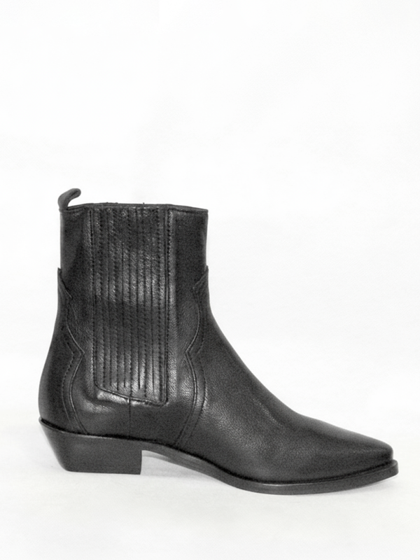 Tronchetto in vitello nero con elastico ricoperto - Prodotto_3