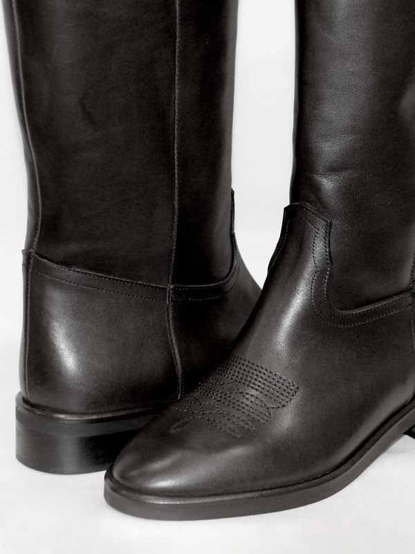 Stivale in Vitello Nero con Fodera in Licra - Prodotto_1