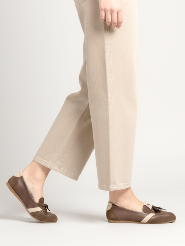 Ballerina in vitello testa di moro con lacci - Prodotto_11