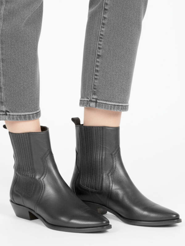 Tronchetto in vitello nero con elastico ricoperto - Prodotto_3