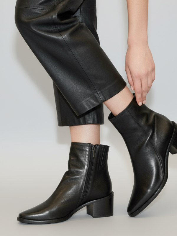 Tronchetto in vitello nero con zip interna - Prodotto_6