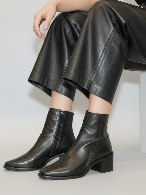 Tronchetto in vitello nero con zip interna - Prodotto_6